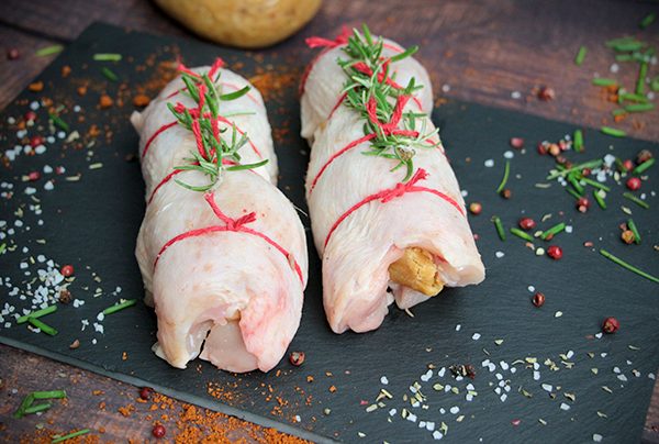 Perna de Frango recheada com farinheira
