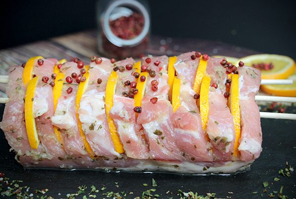 Lombo de Porco temperado com laranja